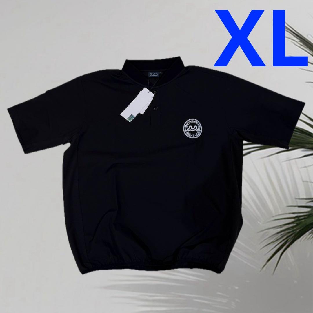 【新品】ムータマリン　ゴルフ　半袖シャツ　黒　メンズXLサイズ